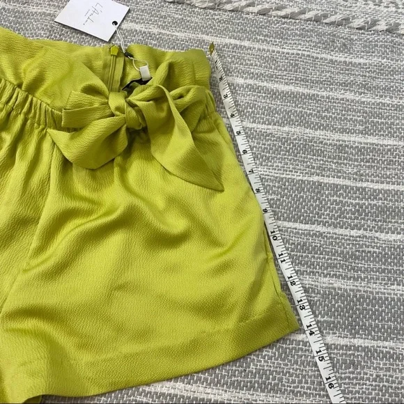 L’academie Cornelie lime green satin-like shorts XS